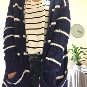 American Eagle Cozy Striped Knit Cardigan
